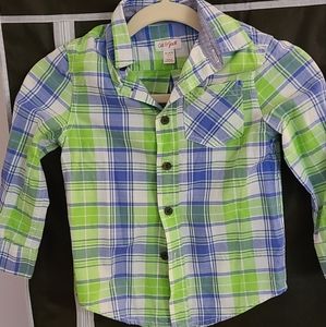 Boys Cat & Jack plaid button down size xs